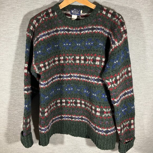 Men's Vintage Woolrich Fair Isle Sweater, Size XL - Picture 1 of 3